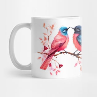 Valentine Kissing Greater Racket Tailed Drongo Bird Couple Mug